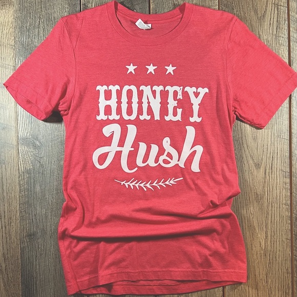 RUBYS RUBBISH T-Shirt Womens Red Short Sleeve HONEY HUSH Graphic Funny Tee NWT - Picture 2 of 4